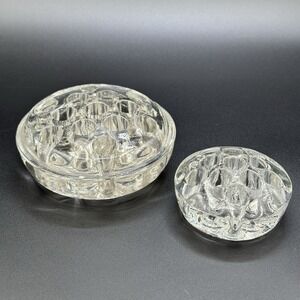 Vintage Clear Glass Flower Frogs Lot of 2 Floral Flower Arrangement Blocks